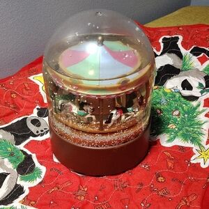Vintage Festive Musical Carousel Snow Globe